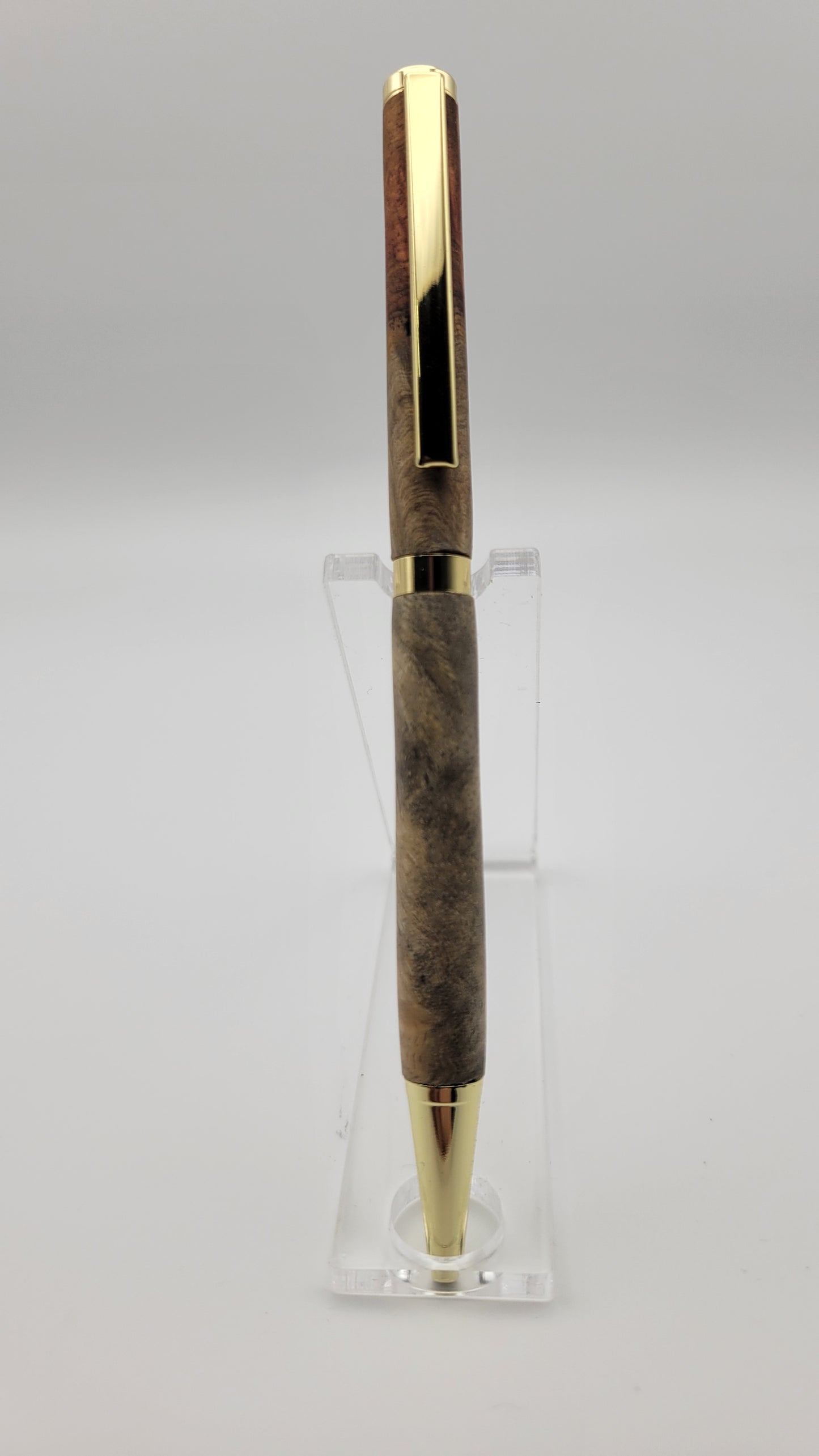 2 Tone Rare Blue Ambonya Burl Pen