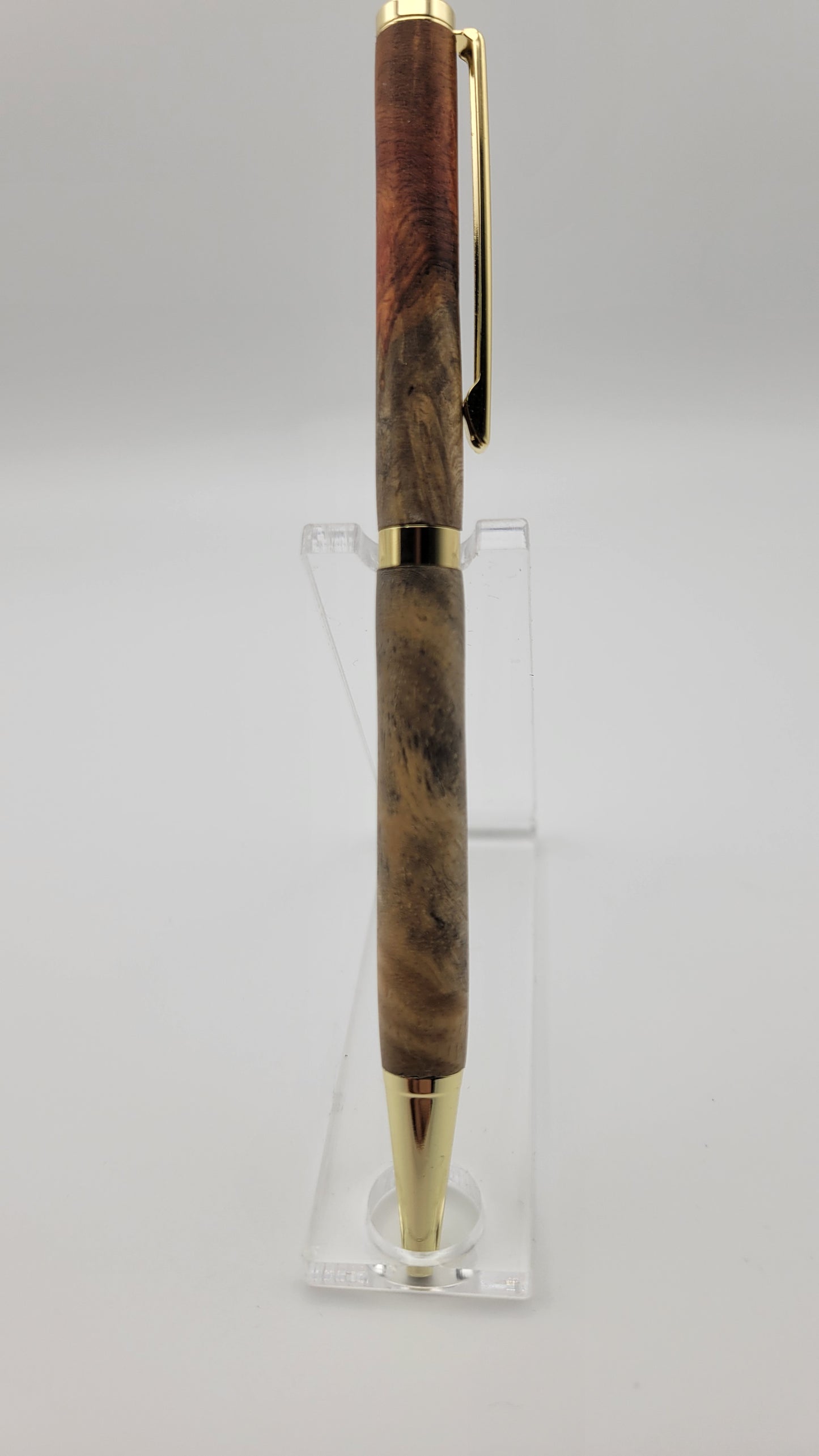 2 Tone Rare Blue Ambonya Burl Pen