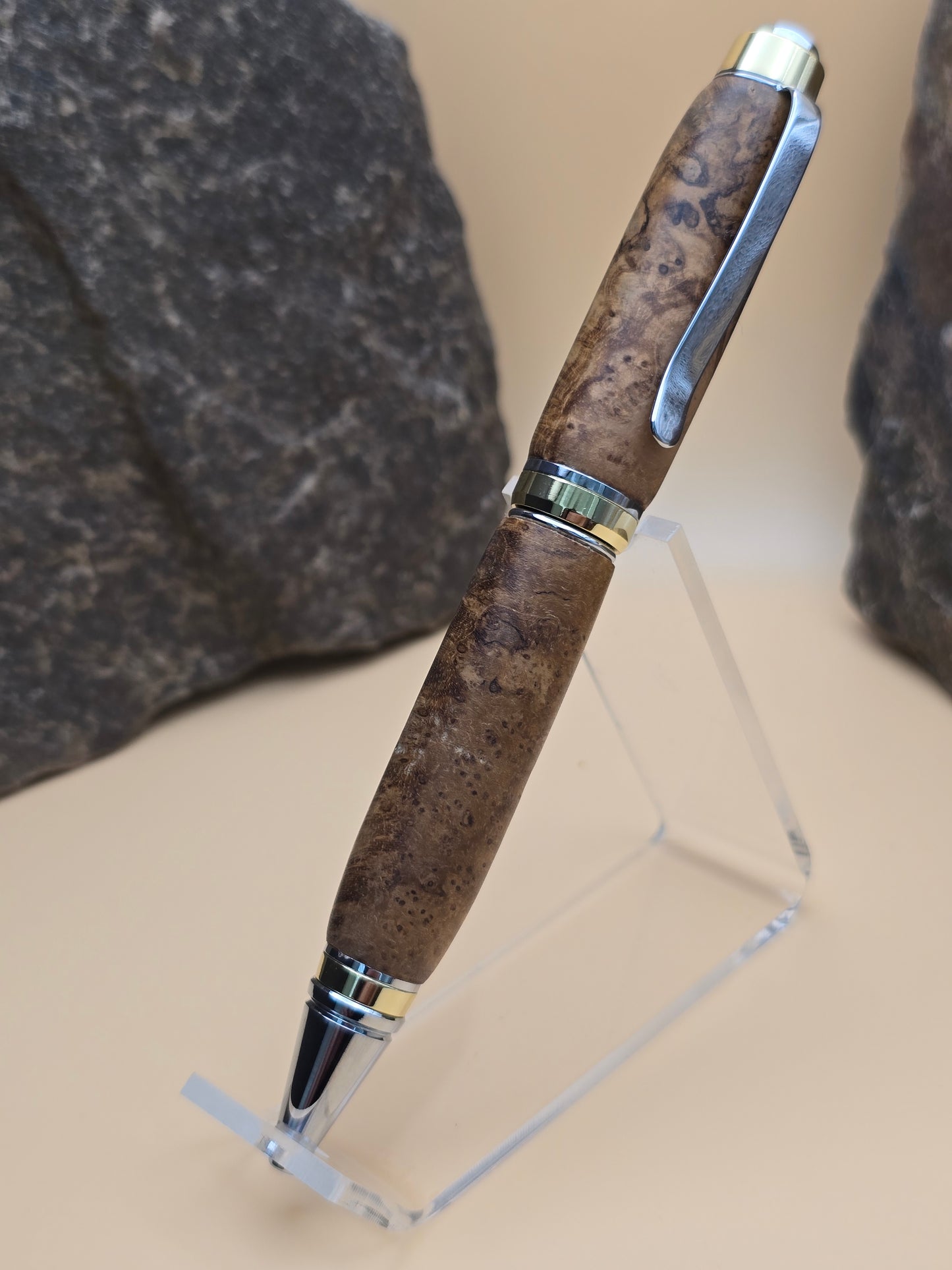 Teak Burl Cigar Ballpoint Pen