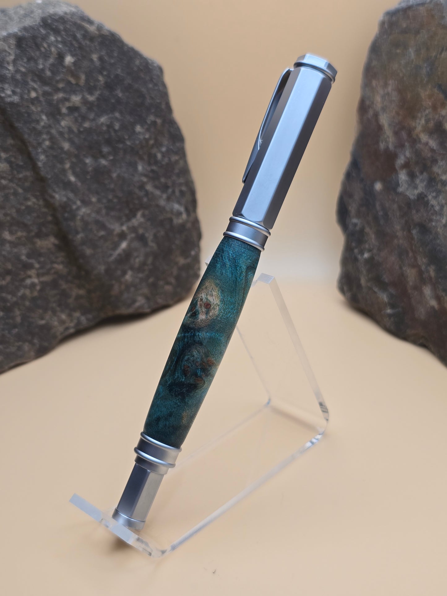 Dyed Box Elder Burl Magnetic Cap Rollerball