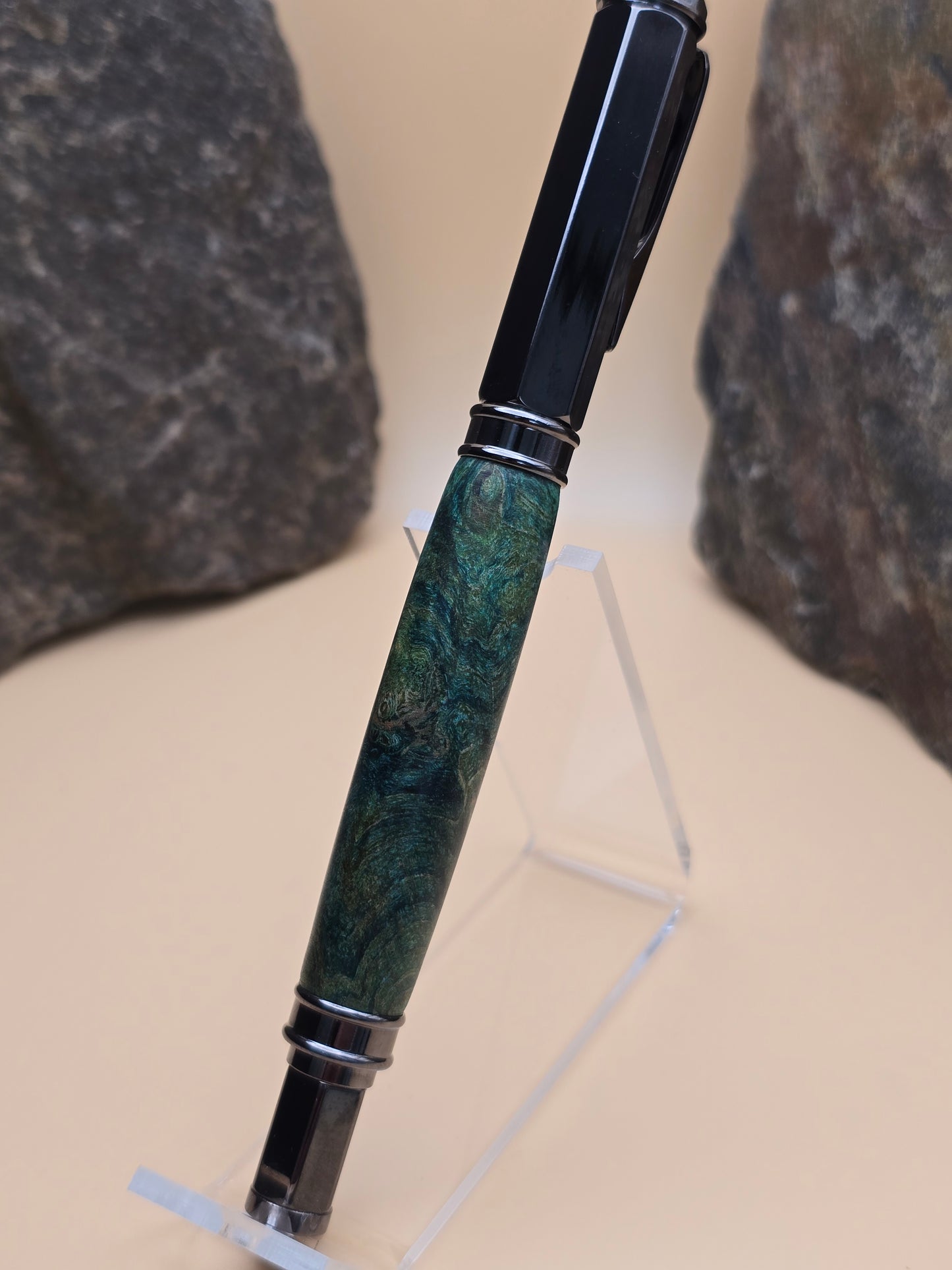 Green Dyed Box Elder Burl