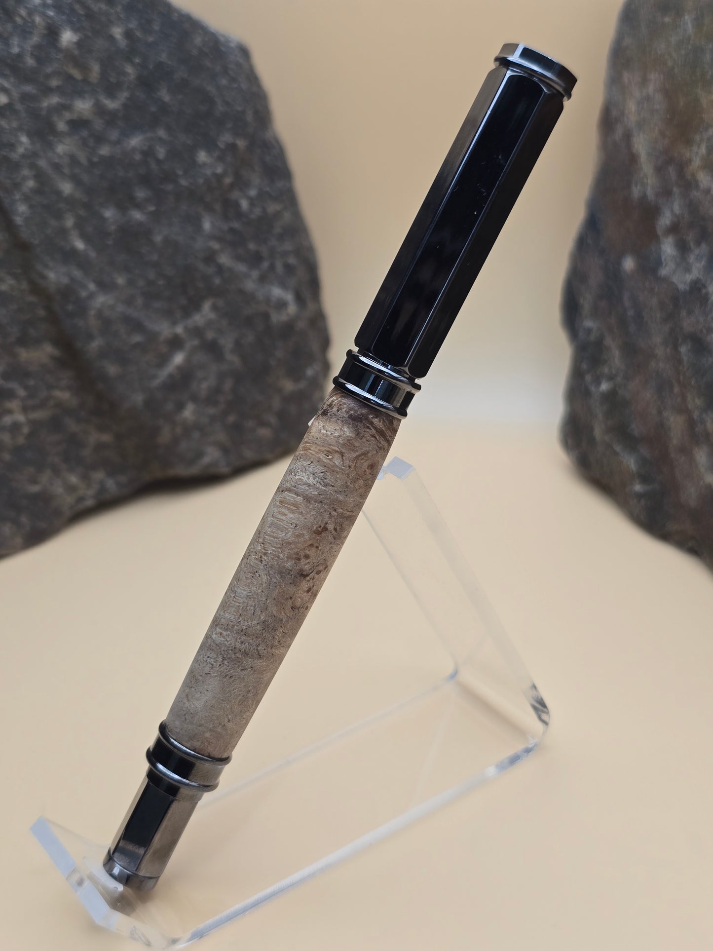 Amboyna Burl Magnetic Cap Rollerball Pen