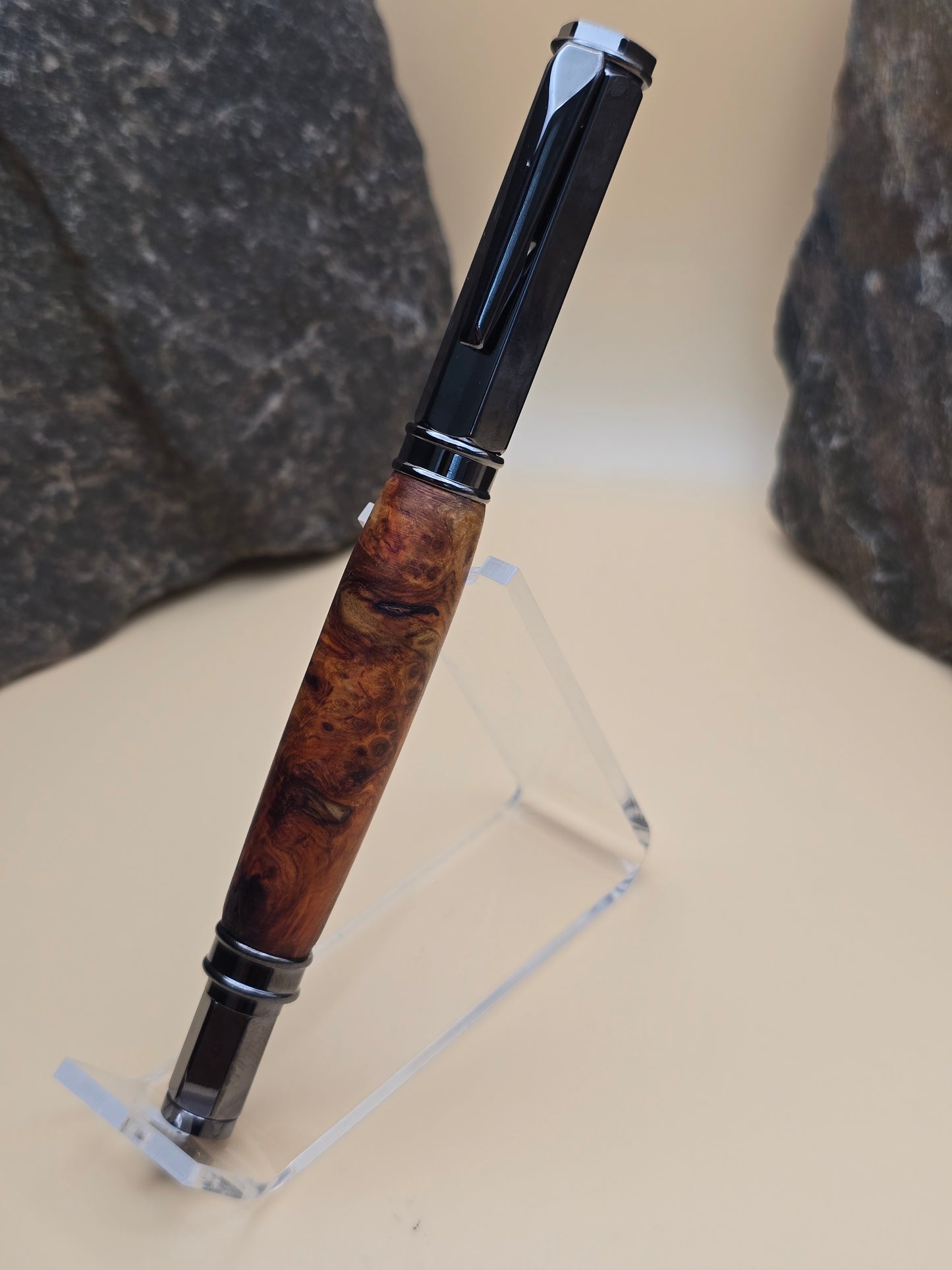 Amboyna Burl Magnetic Cap Rollerball Pen