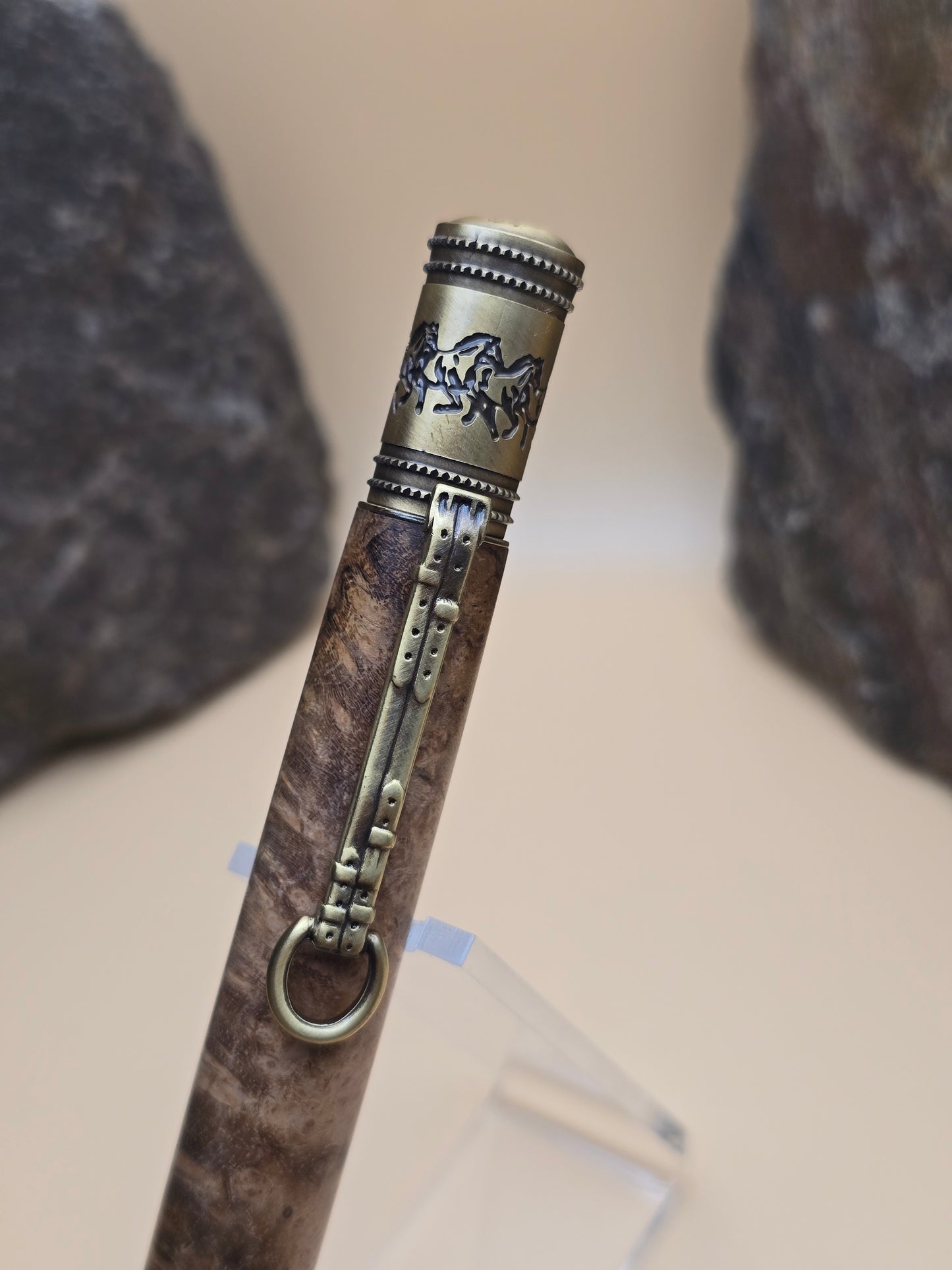 Teak Burl Horse Whisperer Ballpoint Pen
