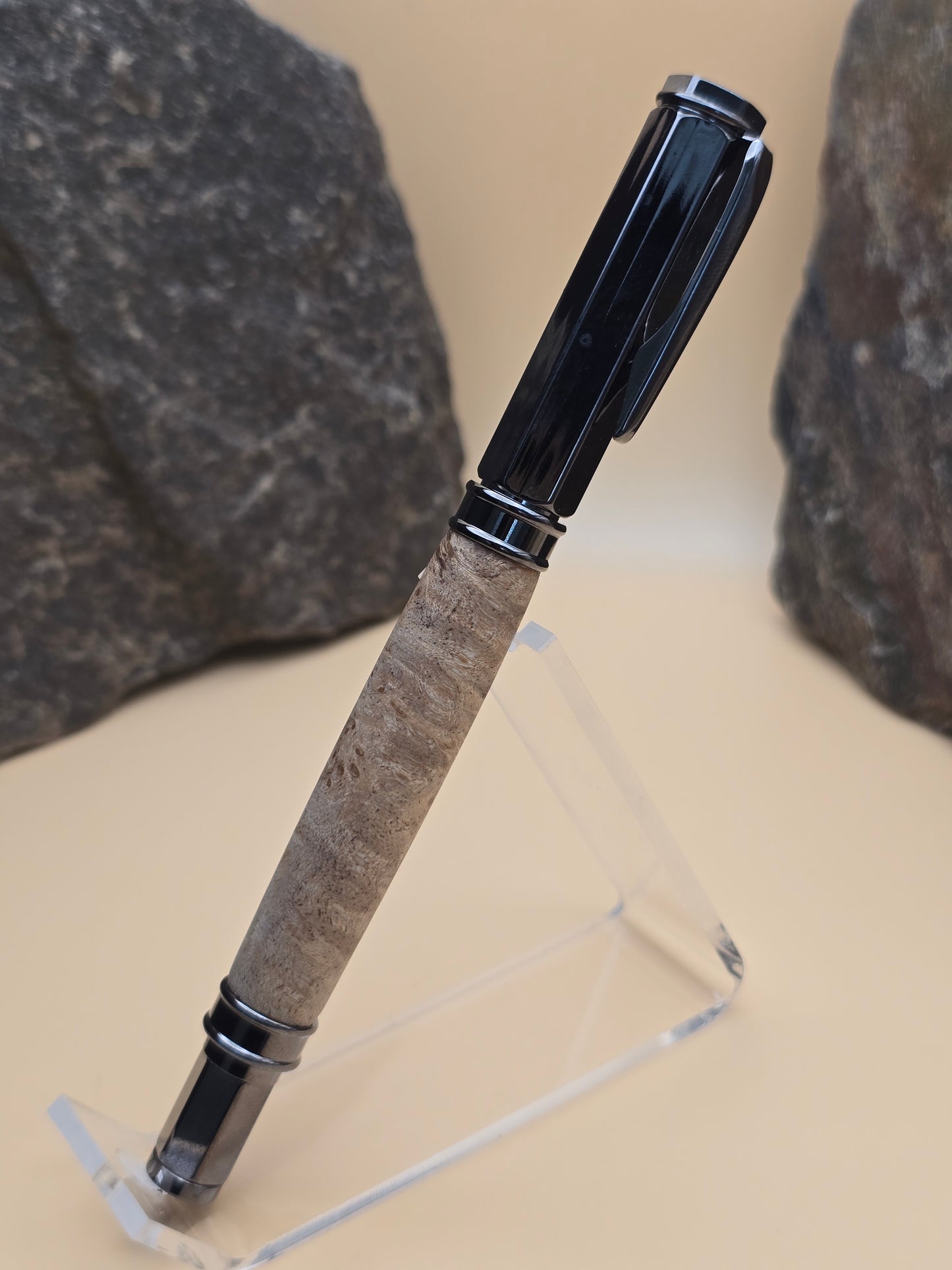 Amboyna Burl Magnetic Cap Rollerball Pen