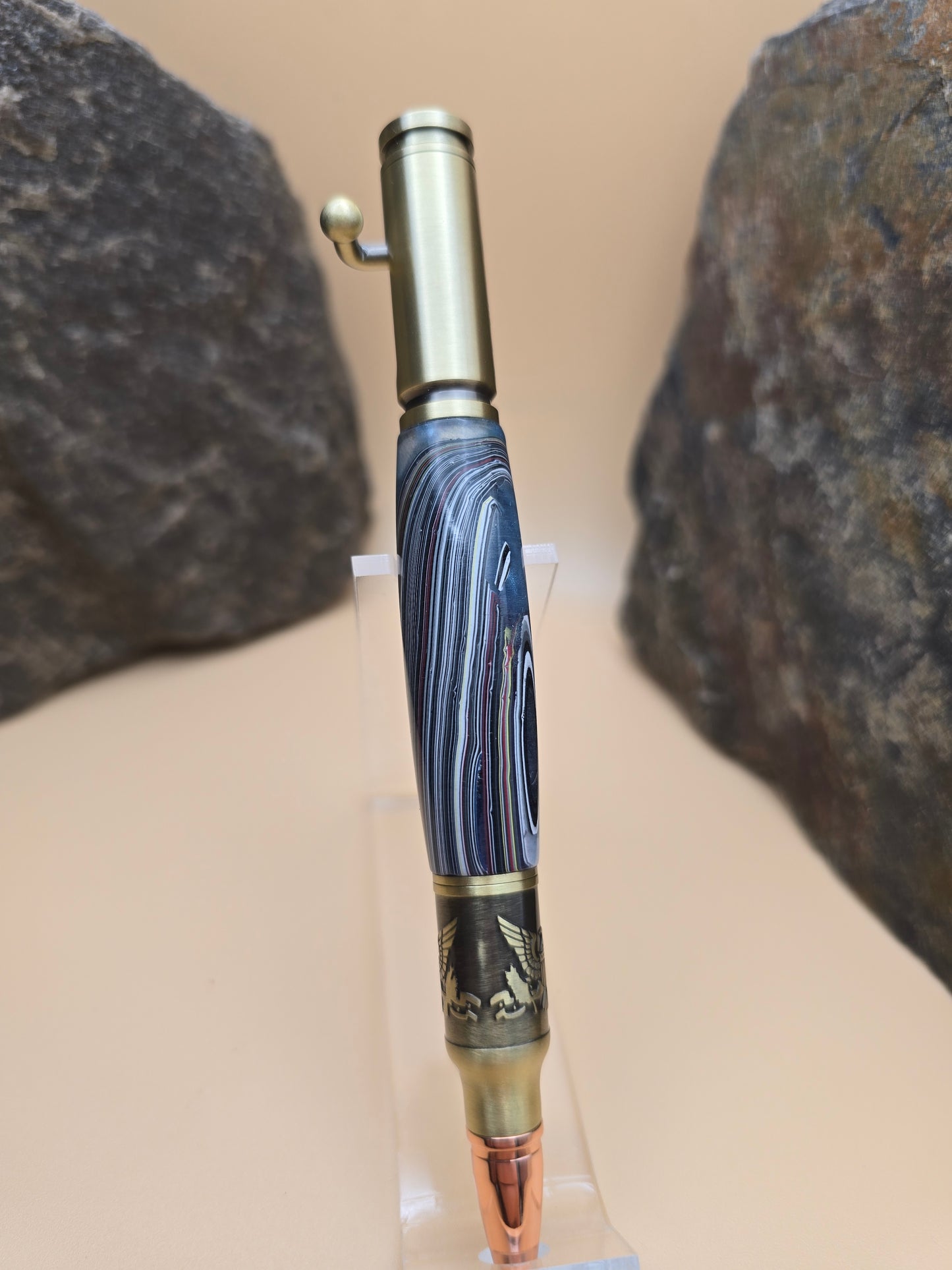 Patriotic Jeep fordite Bolt action Ballpoint Pen