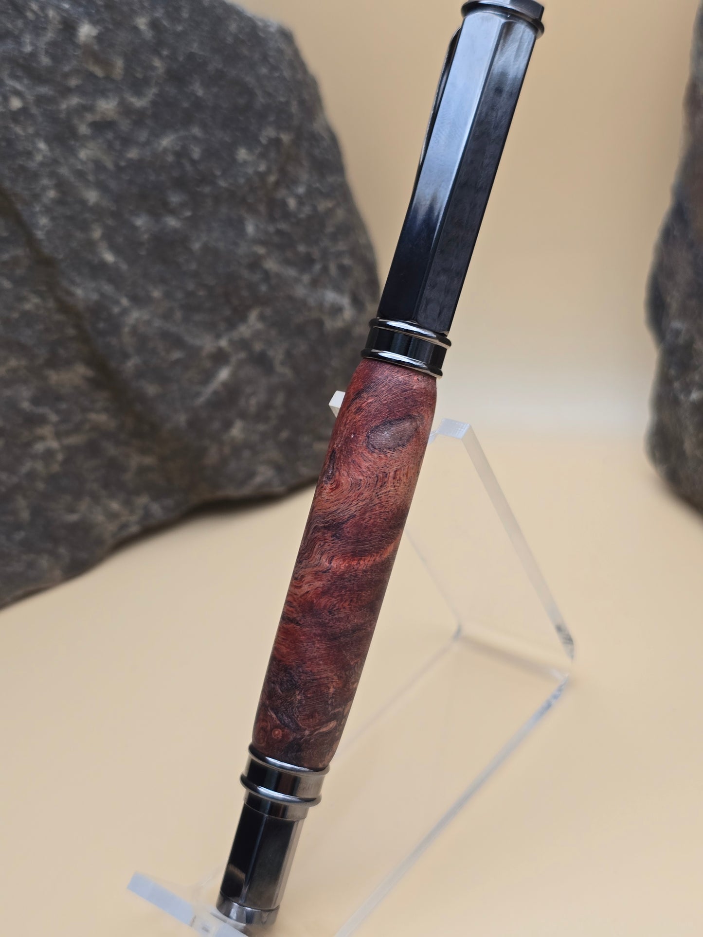 Dyed Box Elder Burl Magnetic Cap Rollerball Pen