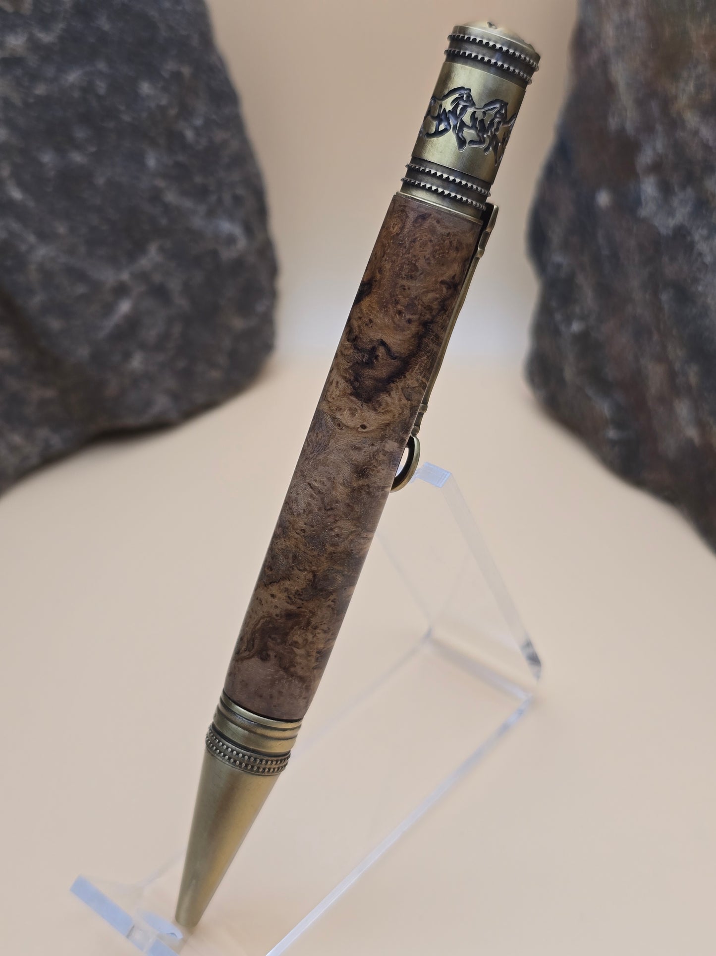 Teak Burl Horse Whisperer Ballpoint Pen