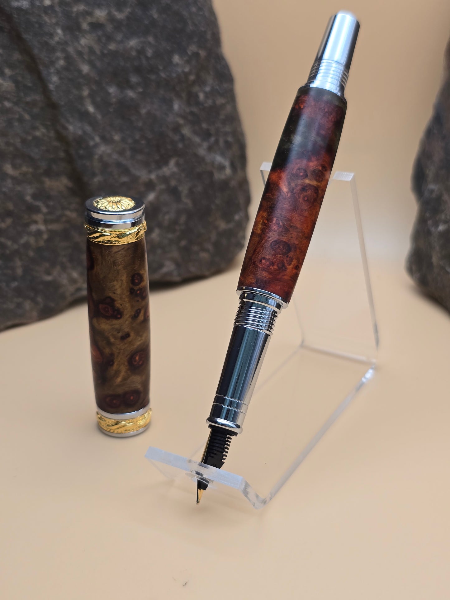 Rare Amboyna Burl Majestic Fountain Pen