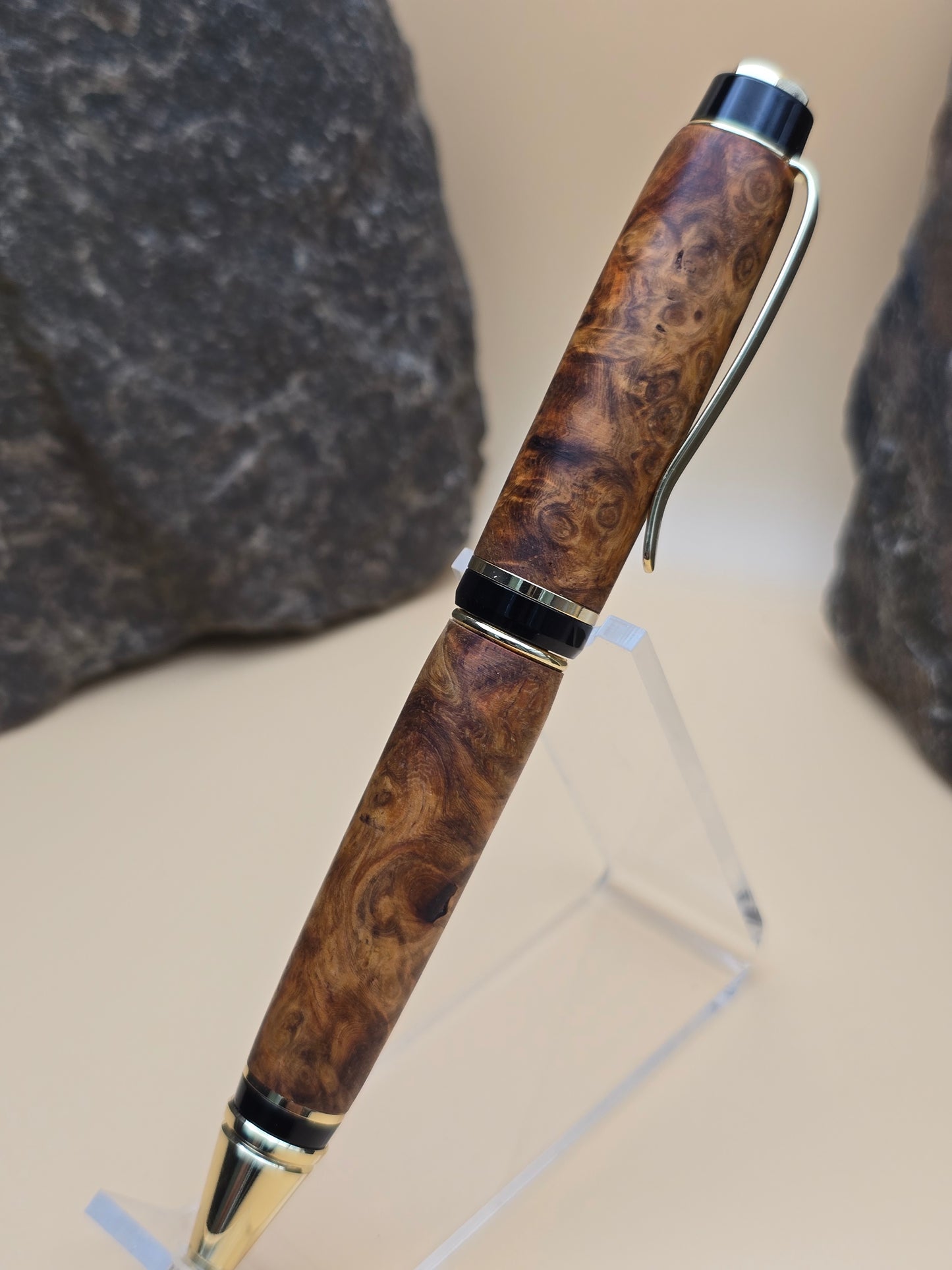 Amboyna Burl Cigar Ballpoint Pen
