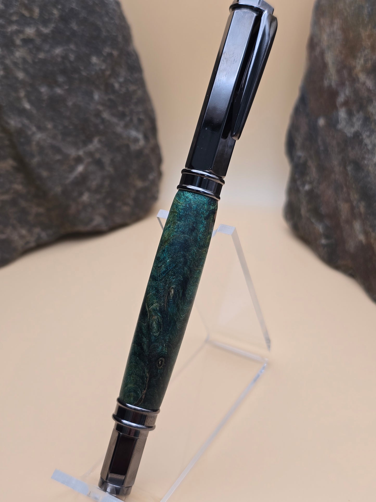 Green Dyed Box Elder Burl
