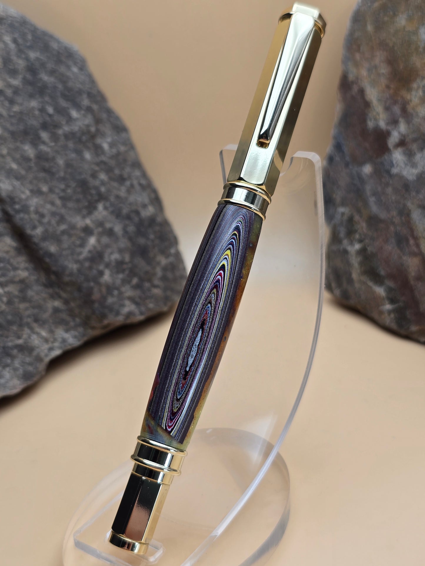 Corvette Fordite Magnetic Cap Rollerball Pen