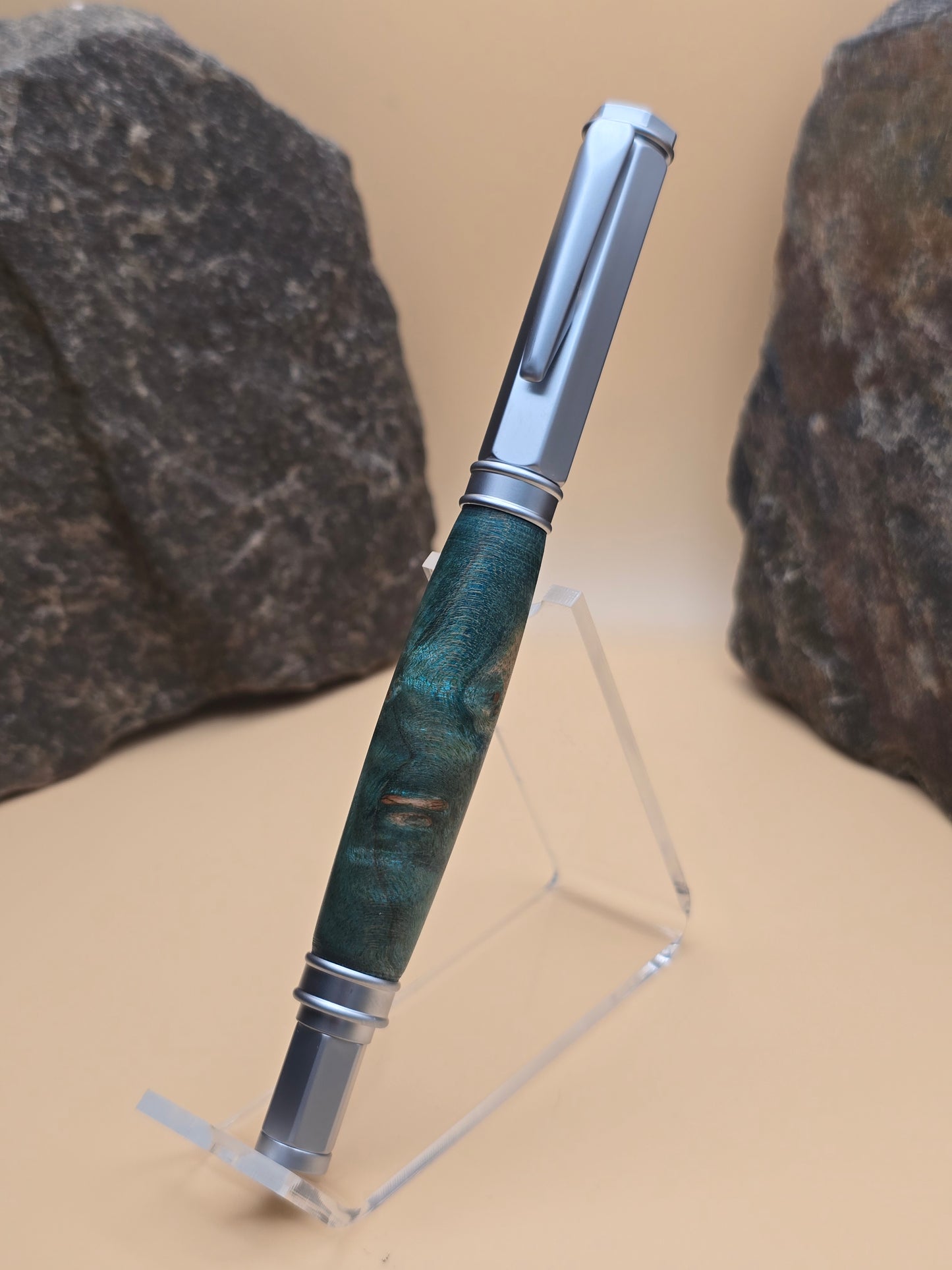 Dyed Box Elder Burl Magnetic Cap Rollerball
