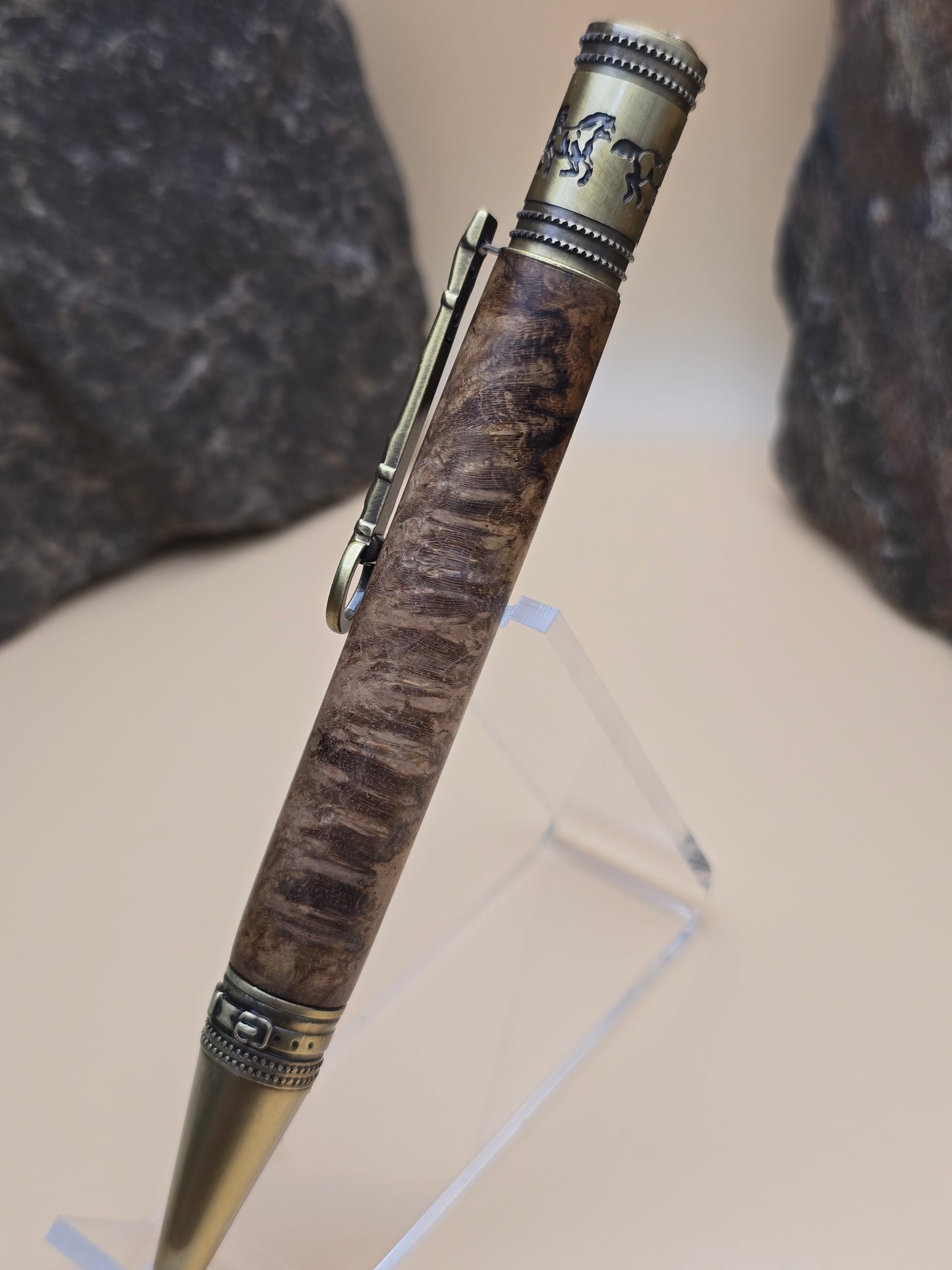 Teak Burl Horse Whisperer Ballpoint Pen