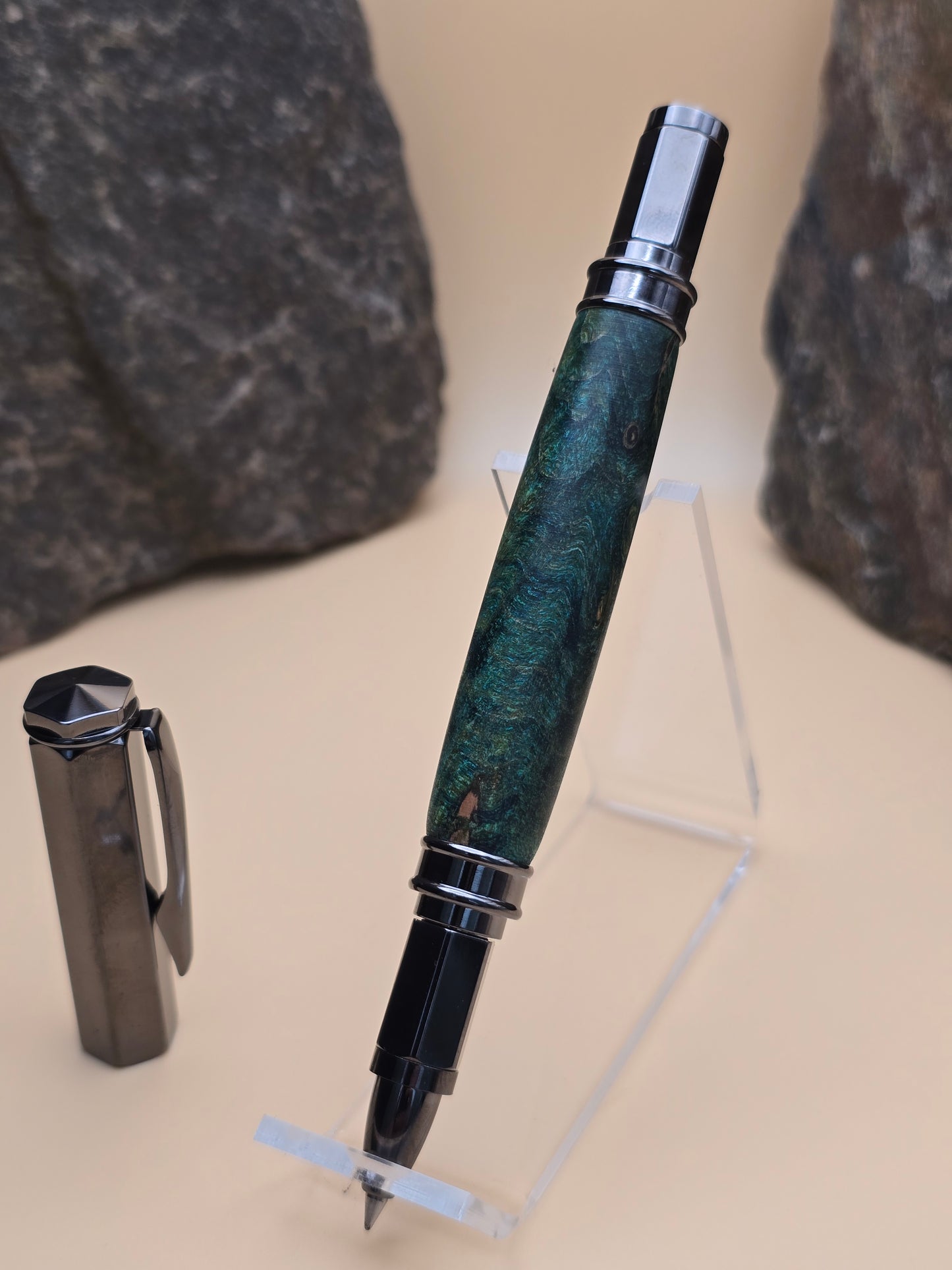 Green Dyed Box Elder Burl