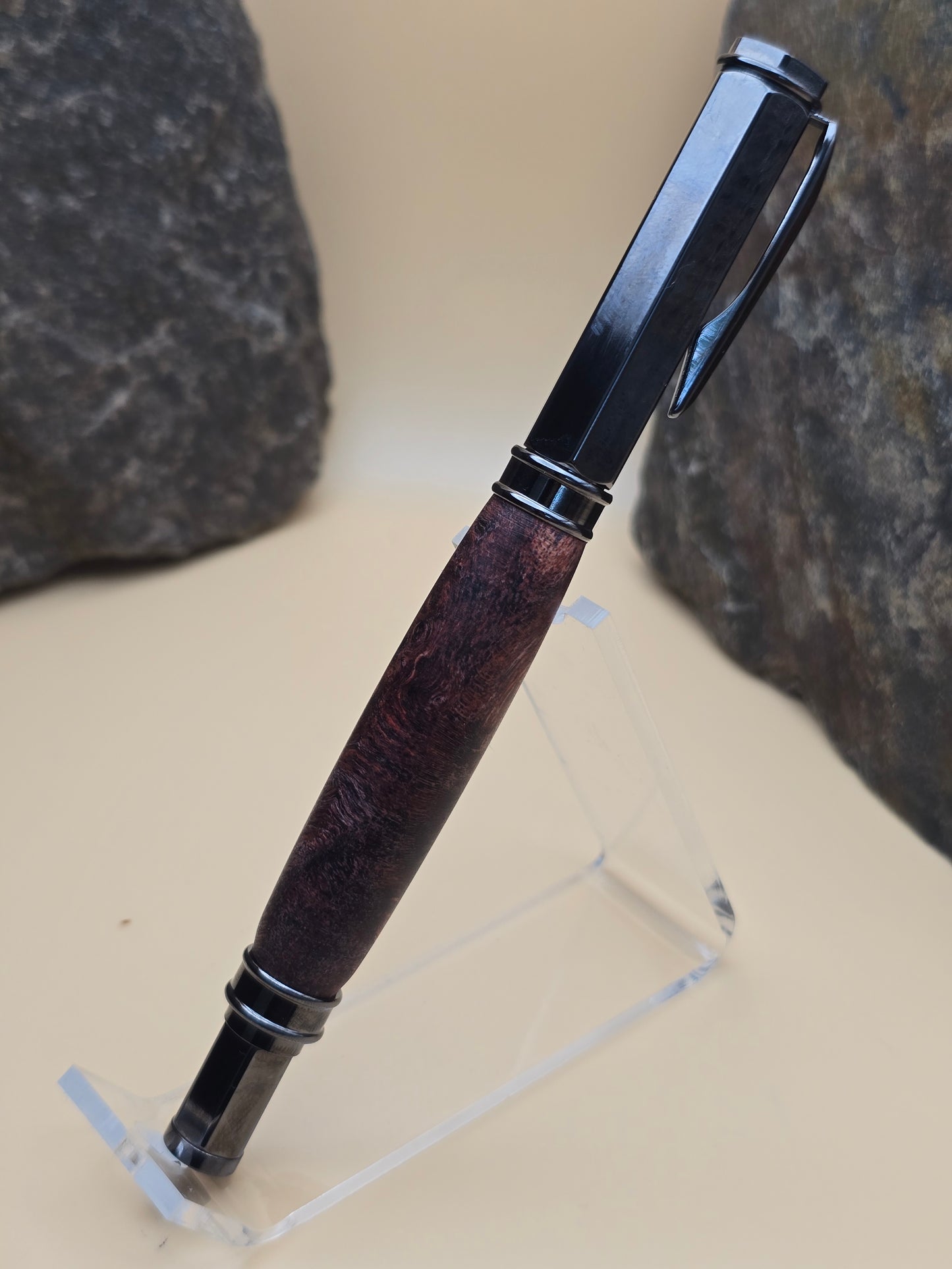 Dyed Box Elder Burl Magnetic Cap Rollerball Pen