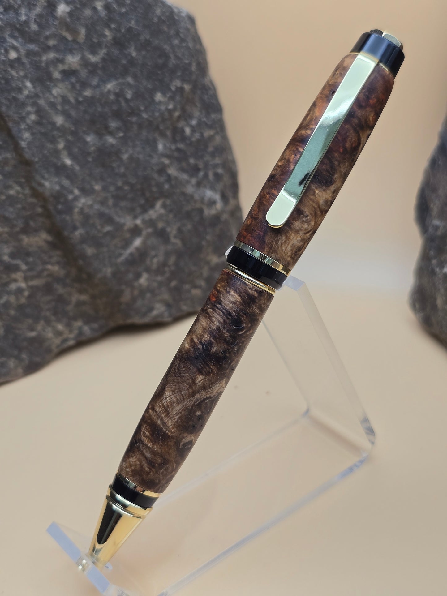 Amboyna Burl Cigar Ballpoint Pen