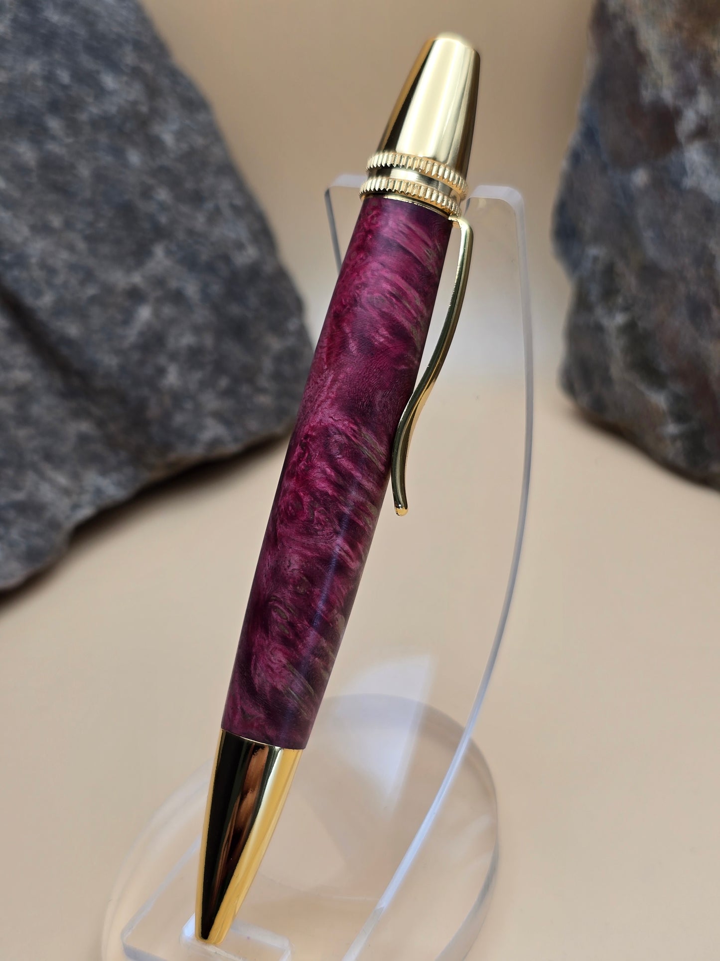 Pink Dyed Amboyna Burl