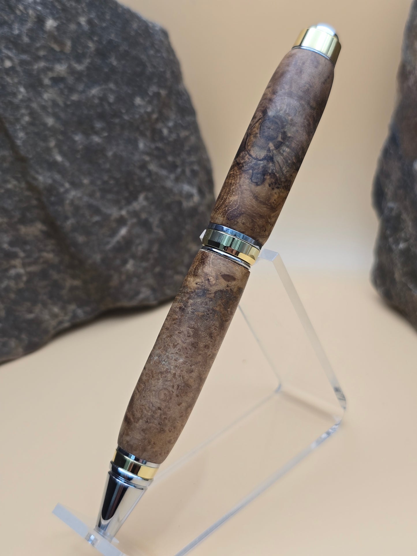 Teak Burl Cigar Ballpoint Pen