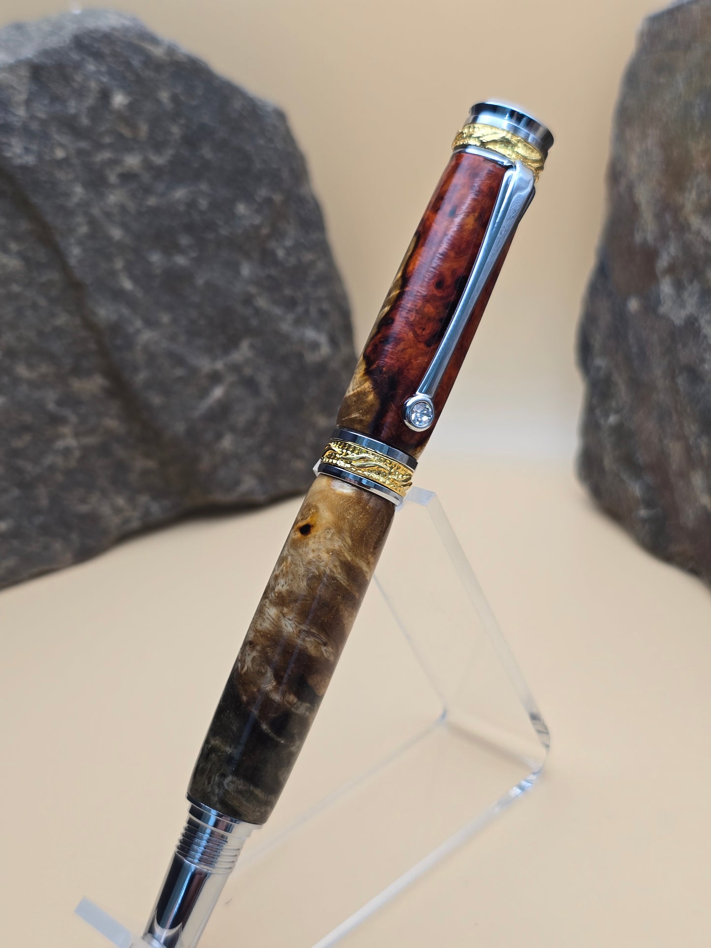 Premium Amboyna Burl Majestic Fountain Pen