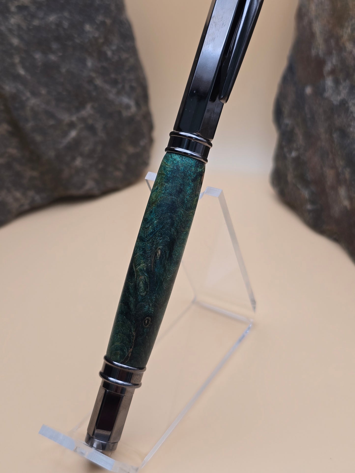 Green Dyed Box Elder Burl
