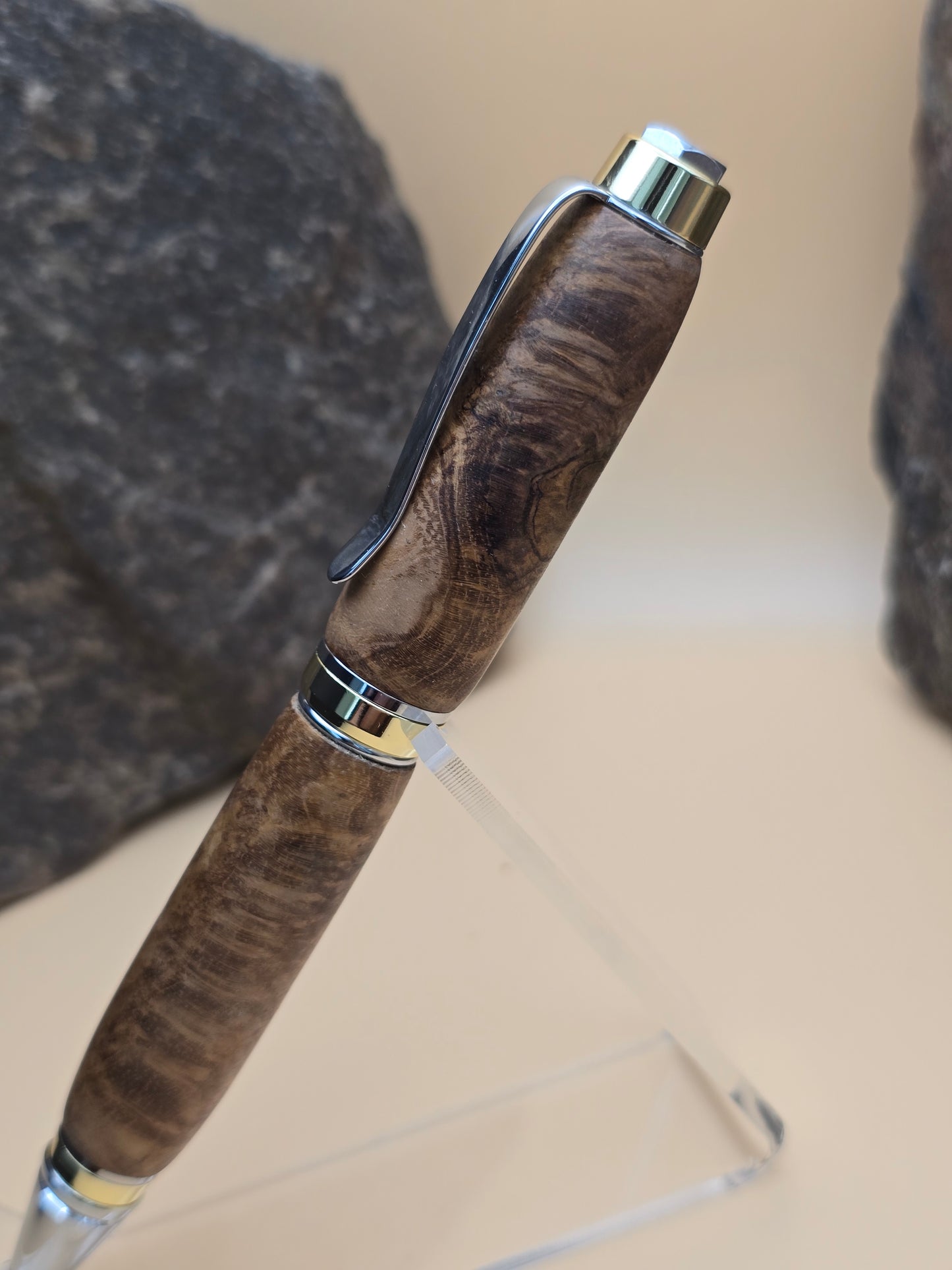 Teak Burl Cigar Ballpoint Pen