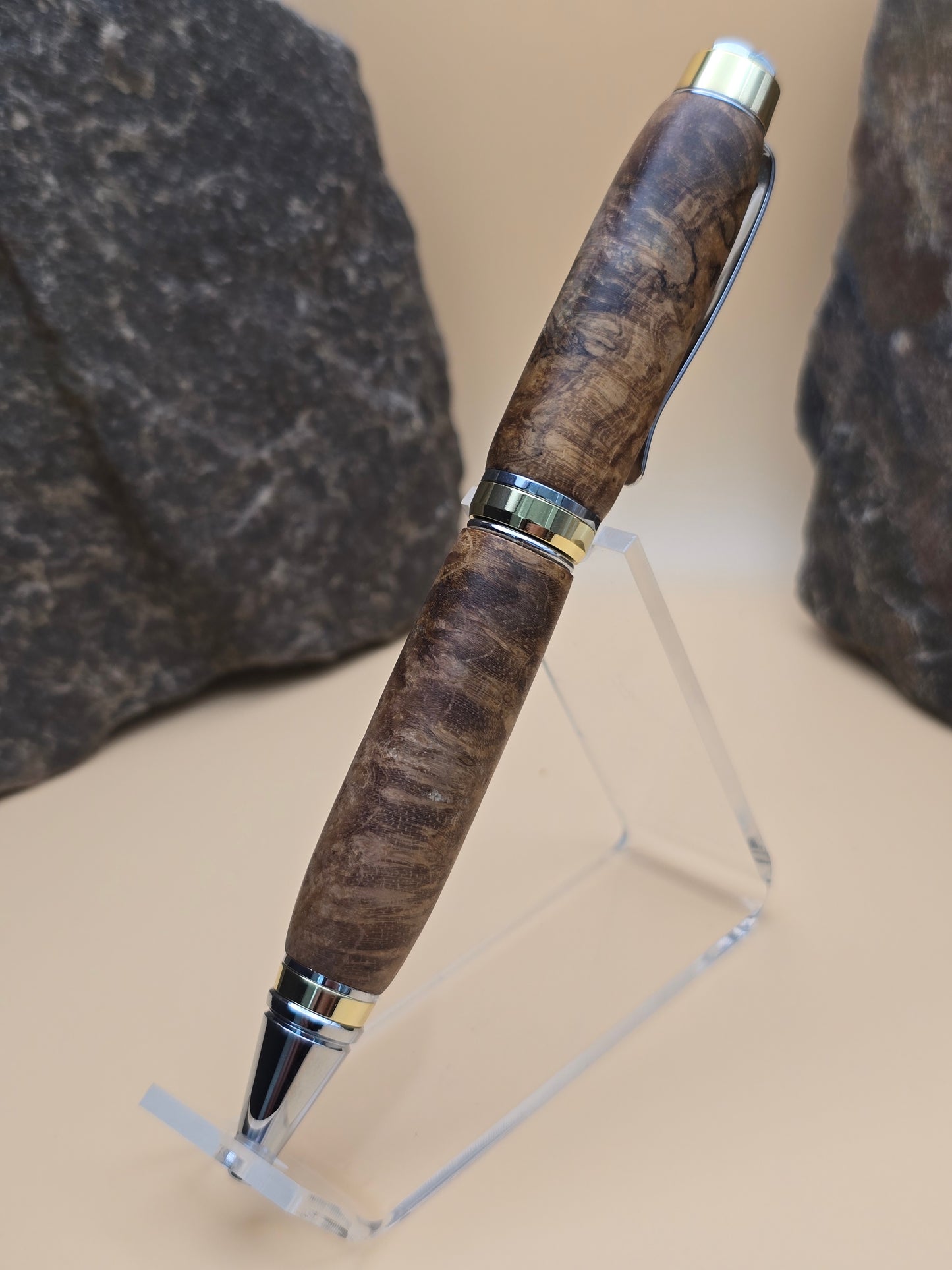 Teak Burl Cigar Ballpoint Pen