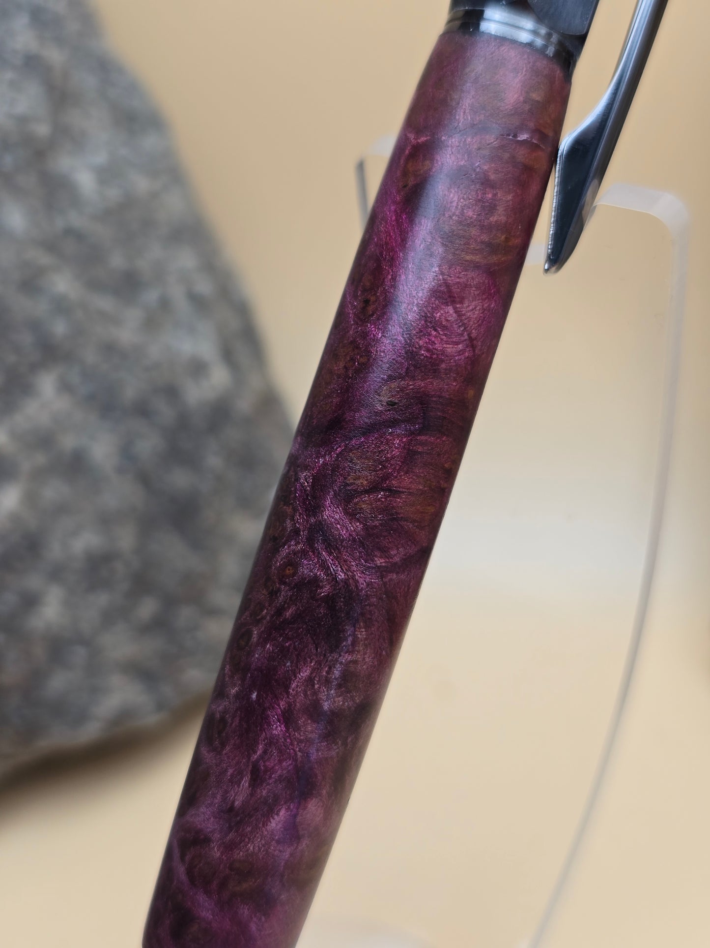 Purple Dyed Box Elder Burl