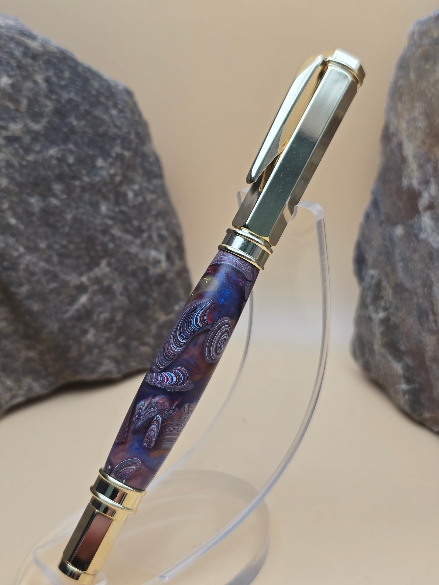 Corvette Fordite Magnetic Cap Rollerball