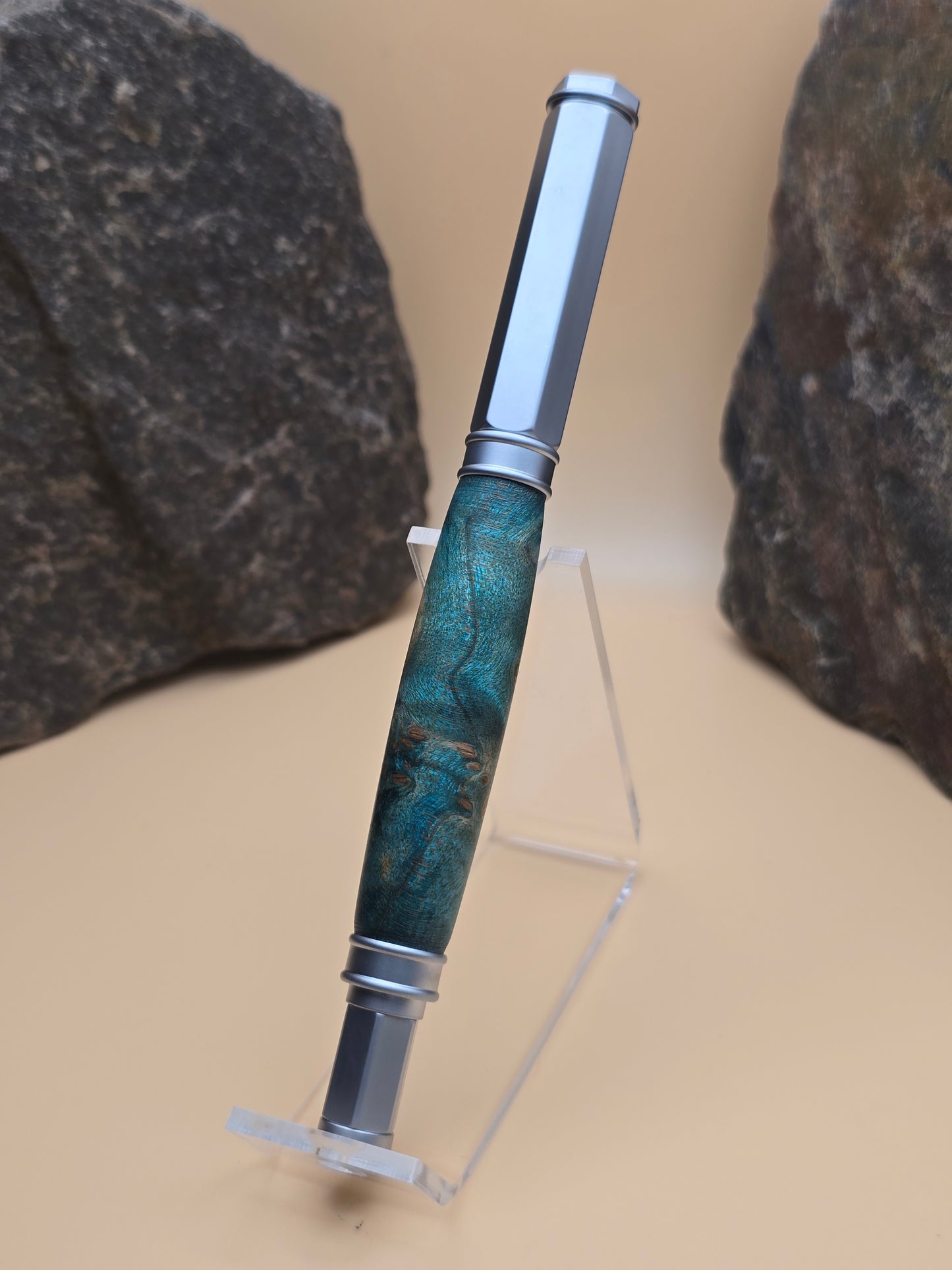Dyed Box Elder Burl Magnetic Cap Rollerball