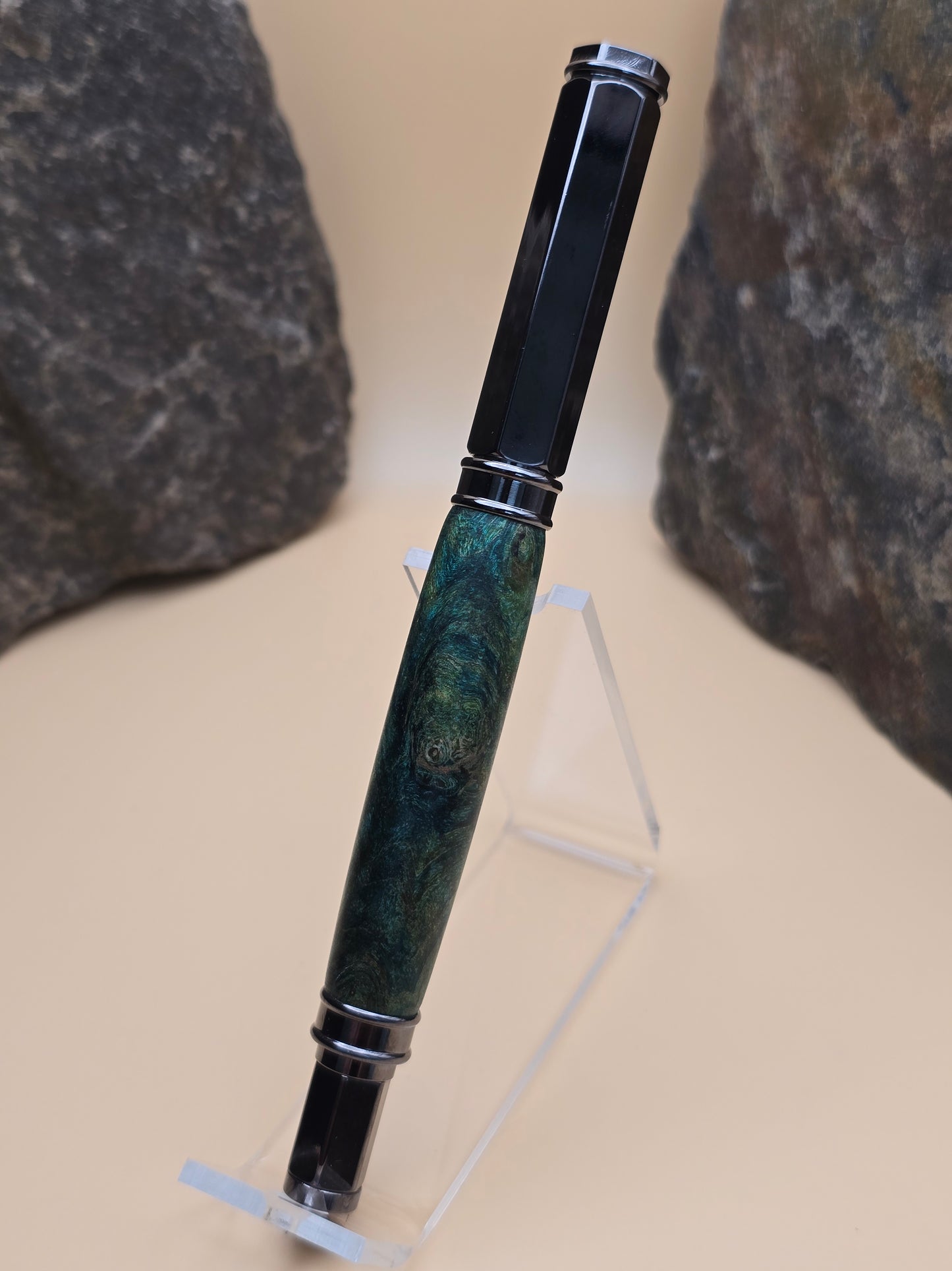 Green Dyed Box Elder Burl