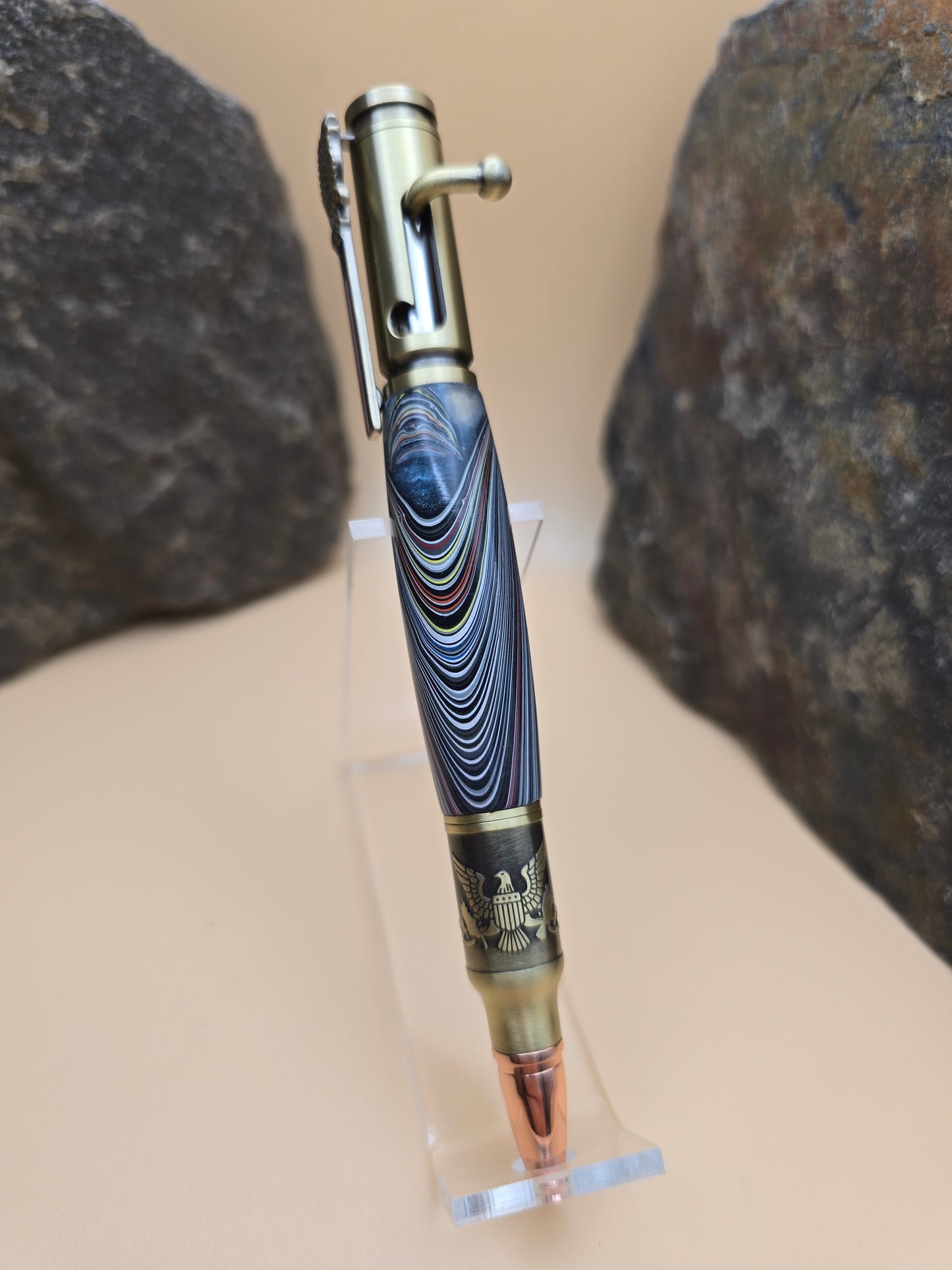 Patriotic Jeep fordite Bolt action Ballpoint Pen