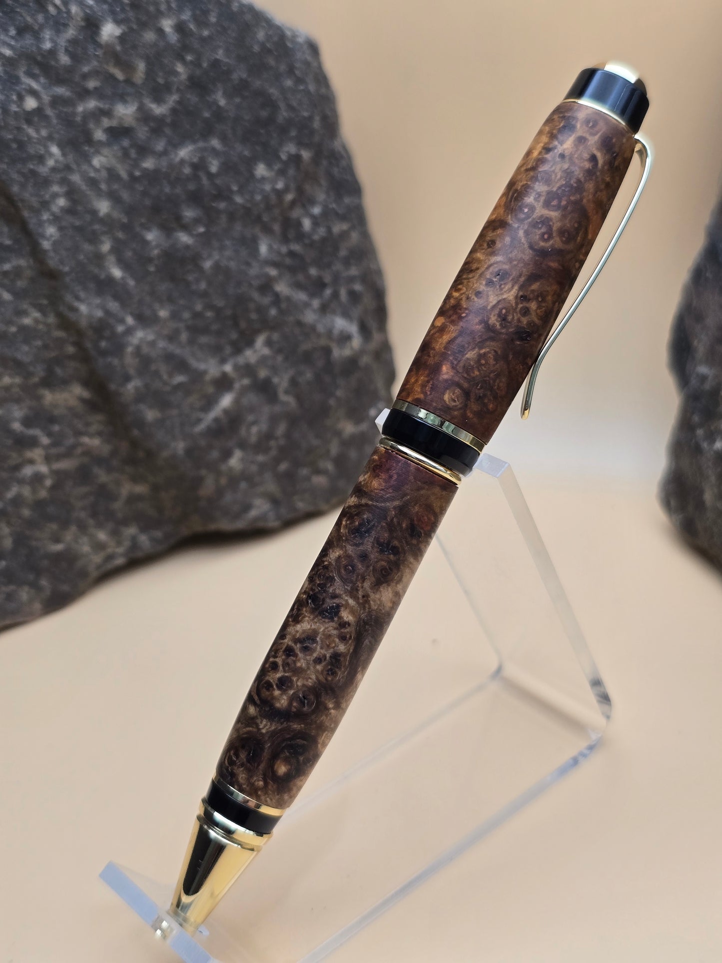 Rare Amboyna Burl Cigar Ballpoint Pen