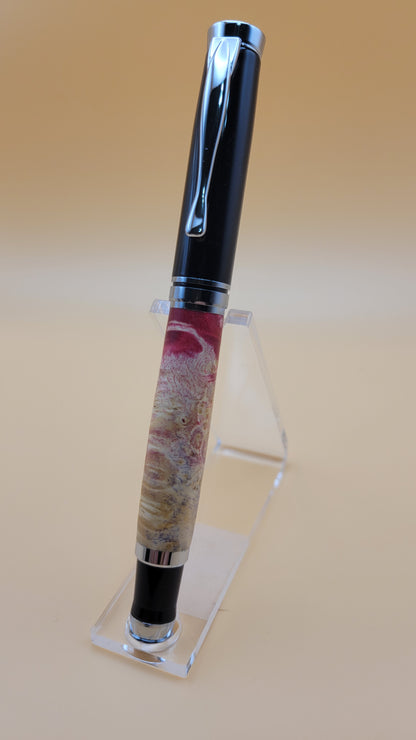 Dyed Box Elder Burl Oxford Rollerball Pen