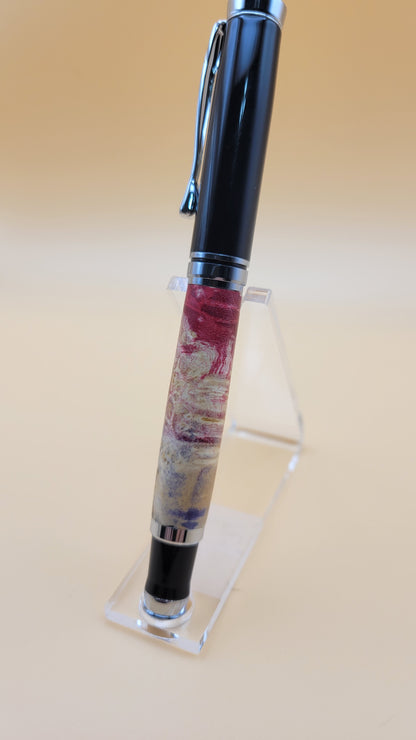 Dyed Box Elder Burl Oxford Rollerball Pen