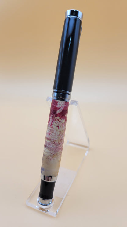 Dyed Box Elder Burl Oxford Rollerball Pen