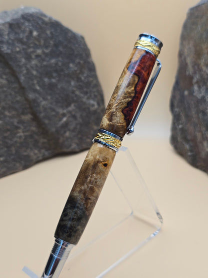 Premium Amboyna Burl Majestic Fountain Pen