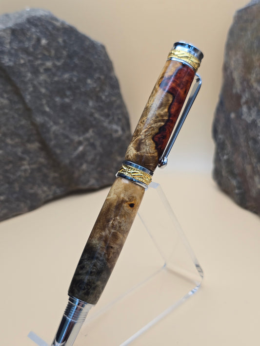 Premium Amboyna Burl Majestic Fountain Pen