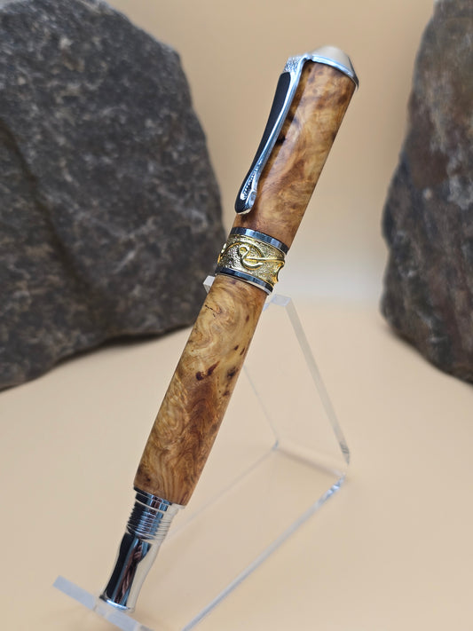 Yellow Amboyna Burl Fountain Pen