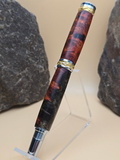 Rare Amboyna Burl Majestic Fountain Pen