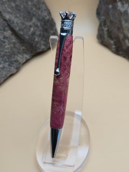 Pink dyed Maple burl