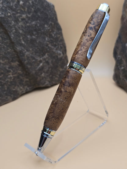 Teak Burl Cigar Ballpoint Pen