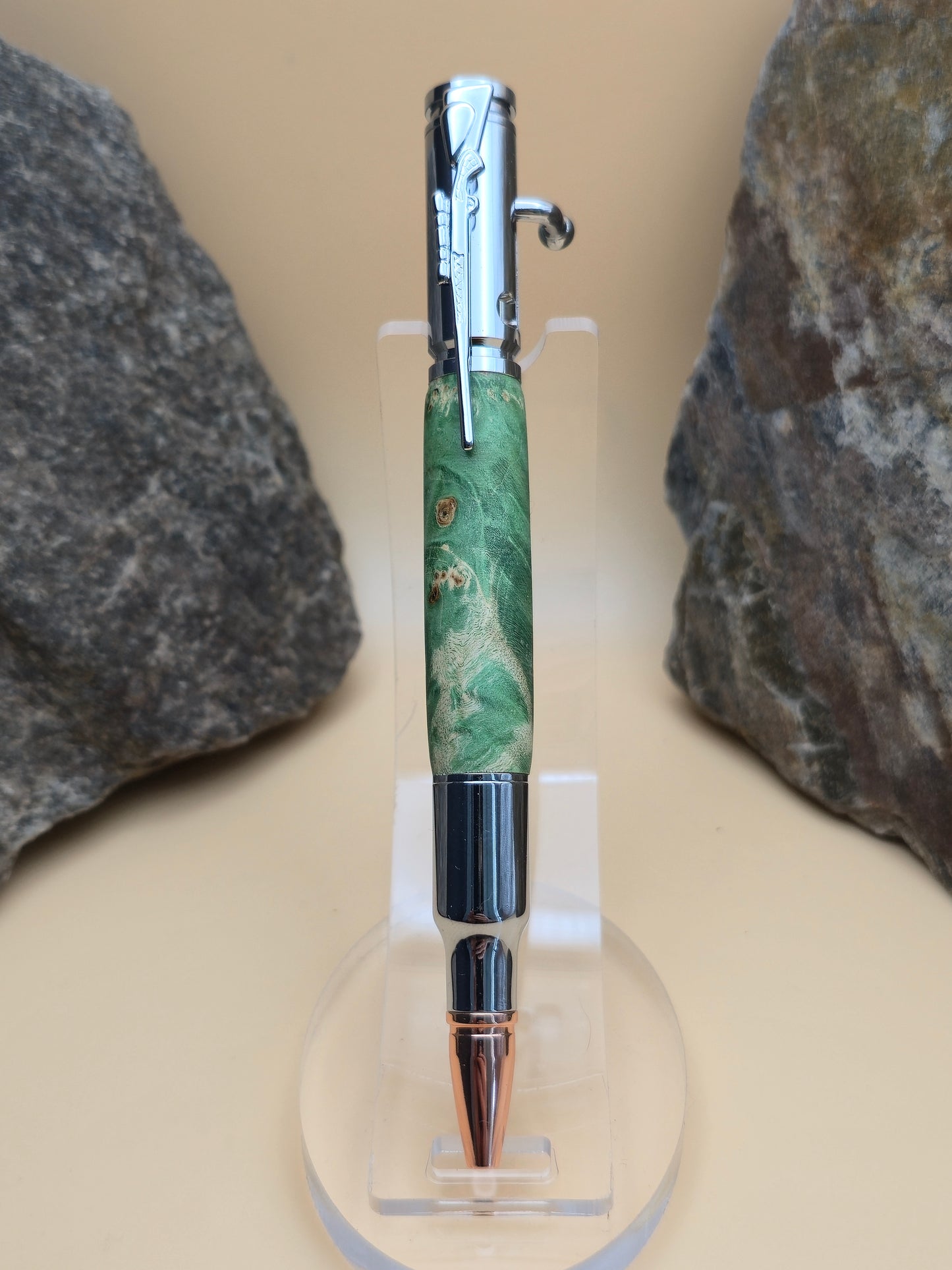 Green Dyed Box Elder Burl