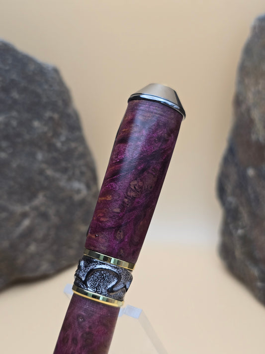 Purple (Dyed) Amboyna Burl Fountain Pen