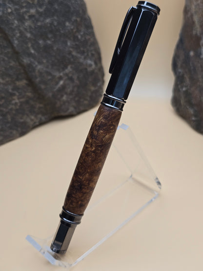 Rare Amboyna Burl Magnetic Cap Rollerball Pen