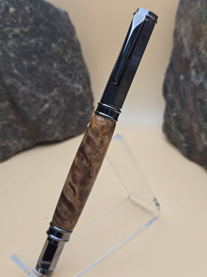 Rare Amboyna Burl Magnetic Cap Rollerball Pen