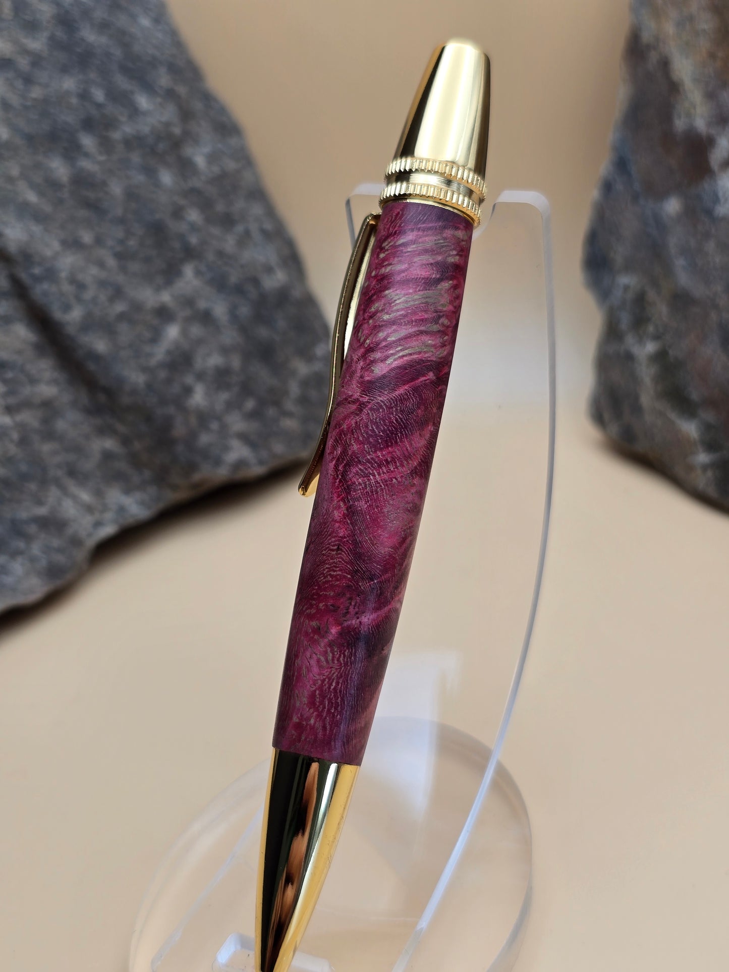 Pink Dyed Amboyna Burl