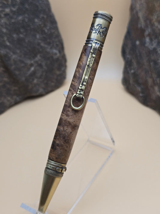 Teak Burl Horse Whisperer Ballpoint Pen