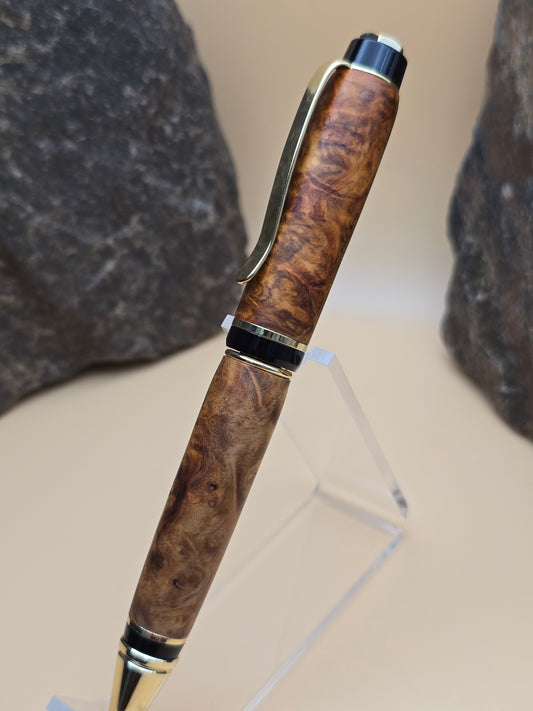 Amboyna Burl Cigar Ballpoint Pen