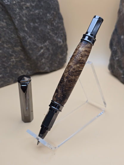 Amboyna Burl Magnetic Cap Rollerball Pen